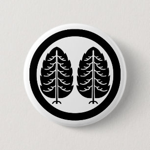 Zwei japanische Zedern im Kreis Button