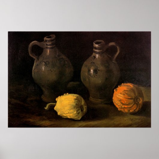 Zwei Jars und zwei Pumpkins von Vincent van Gogh Poster (Vorne)