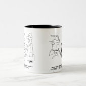 Zwei junge Ärzte Cartoon Zweifarbige Tasse (Mittel)