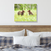 Zwei junge Braunbärenfreunde Leinwanddruck (Insitu (Schlafzimmer))