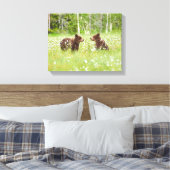 Zwei junge Braunbärenfreunde Leinwanddruck (Insitu (Schlafzimmer))