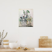 Zwei junge Damen in Kalico-Kleider Poster (Küche)