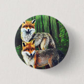 zwei junge Füchse Tierart Button (Vorderseite)