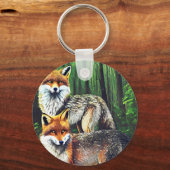 zwei junge Füchse Tierart Schlüsselanhänger (Rückseite)