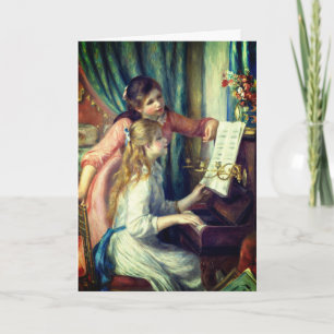 Zwei junge Mädchen am Klavier von Renoir: Leere Karte