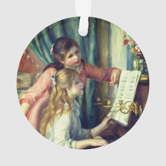 Zwei junge Mädchen am Klavier von Renoir: Weihnach Ornament (Rückseite)