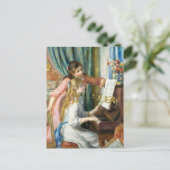 Zwei junge Mädchen am Piano von Auguste Renoir Art Postkarte (Stehend Vorderseite)