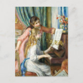 Zwei junge Mädchen am Piano von Auguste Renoir Art Postkarte (Vorderseite)