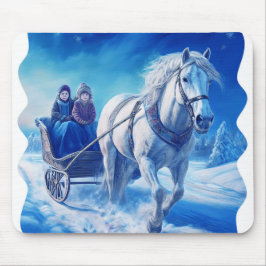 Zwei junge Mädchen auf einer schneebedeckten Schli Mousepad