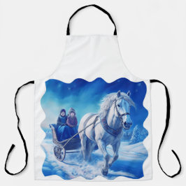 Zwei junge Mädchen auf einer schneebedeckten Schli Schürze