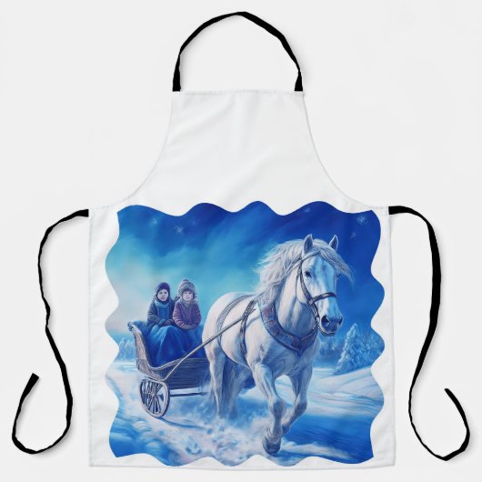 Zwei junge Mädchen auf einer schneebedeckten Schli Schürze (Vorderseite)