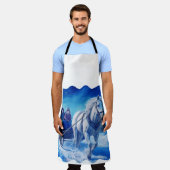 Zwei junge Mädchen auf einer schneebedeckten Schli Schürze (Getragen)