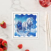 Zwei junge Mädchen auf einer schneebedeckten Schli Serviette (Beispiel)