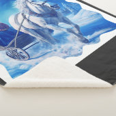 Zwei junge Mädchen auf einer schneebedeckten Schli Sherpadecke (3/4)