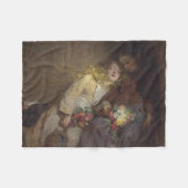 Zwei junge Mädchen kehren Zuhause zurück Fleecedecke (Vorderseite (Horizontal))