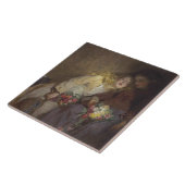 Zwei junge Mädchen kehren Zuhause zurück Fliese (Seite)