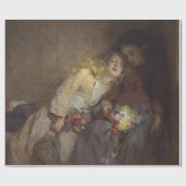 Zwei junge Mädchen kehren Zuhause zurück Geschenkpapier (Flach)