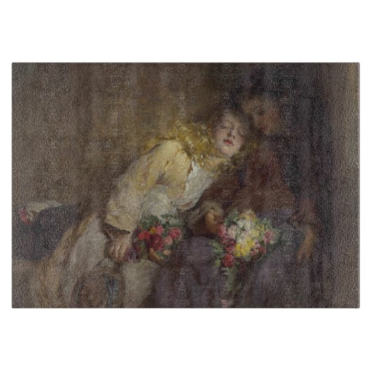 Zwei junge Mädchen kehren Zuhause zurück Schneidebrett (Vorderseite)