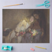 Zwei junge Mädchen kehren Zuhause zurück Seidenpapier (Basteln)