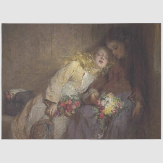 Zwei junge Mädchen kehren Zuhause zurück Seidenpapier (Vorderseite)