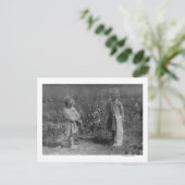 Zwei junge Mädchen pflücken Baumwollfotografie Postkarte (Stehend Vorderseite)
