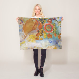 Zwei junge Mädchen unter Blume, Redon Fleecedecke