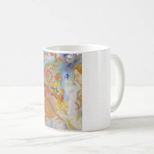 Zwei junge Mädchen unter Blume, Redon Kaffeetasse (VorderseiteRechts)