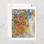 Zwei junge Mädchen unter Blume, Redon Postkarte (Vorne/Hinten)