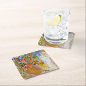 Zwei junge Mädchen unter Blume, Redon Rechteckiger Pappuntersetzer (Vor Ort)