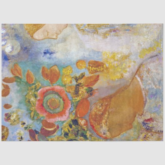 Zwei junge Mädchen unter Blume, Redon Seidenpapier (Vorderseite)