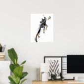 Zwei junge Männer spielen Lacrosse 2 Poster (Heimbüro)