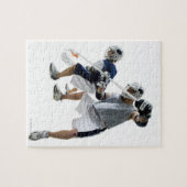 Zwei junge Männer spielen Lacrosse Puzzle (Horizontal)
