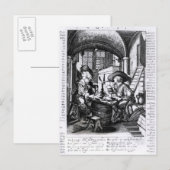 Zwei junge Nichtraucher, ein Pro-Raucher Postkarte (Vorne/Hinten)