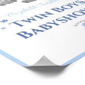 Zwei Jungen Baby trägt Baby Dusche Begrüßungszeich Poster (Ecke)