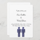 Zwei Jungen Hochzeit Einladung (Vorne/Hinten)