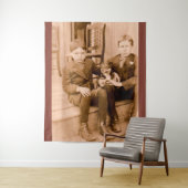 Zwei Jungen in den 1920er Jahren, ein Hund Wandteppich (Beispiel)