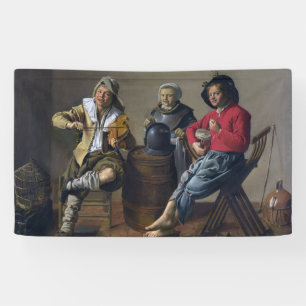 Zwei Jungen und ein Mädchen beim Musizieren (Musik Banner