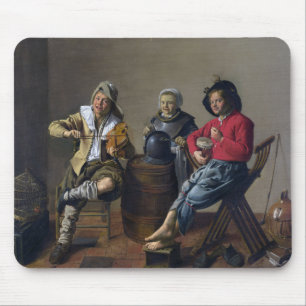 Zwei Jungen und ein Mädchen beim Musizieren (Musik Mousepad