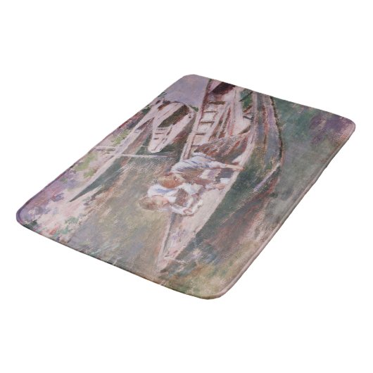 Zwei Jungs in einem Boot (von Theodore Robinson) Badematte (Schrägansicht)