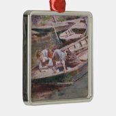 Zwei Jungs in einem Boot (von Theodore Robinson) Ornament Aus Metall (Rechts)
