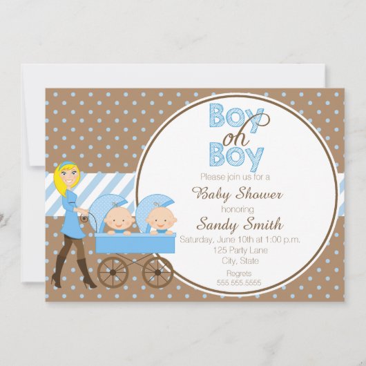 Zwei Jungs in einer Kinderdusche Einladung (Vorderseite)