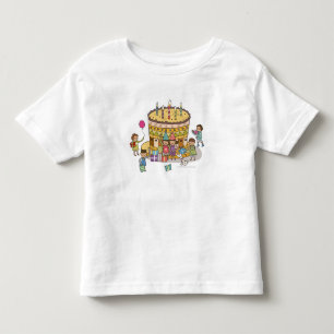 Zwei Jungs und drei Mädchen auf einer Geburtstagsp Kleinkind T-shirt