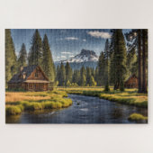 Zwei Kabinen am Fluss Puzzle (Horizontal)