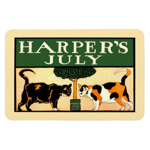 Zwei Kalikokatzen, Edward Penfield, Harpers Juli Magnet