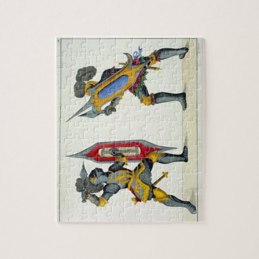 Zwei kämpfende Ritter, Platte von 'einer Puzzle (Vertikal)