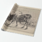 Zwei Kampfstiere (von Paulus Potter) Geschenkpapier (Ungerollt)