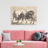 Zwei Kampfstiere (von Paulus Potter) Leinwanddruck (Insitu (Wohnzimmer))