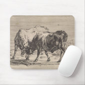 Zwei Kampfstiere (von Paulus Potter) Mousepad (Mit Mouse)