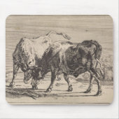 Zwei Kampfstiere (von Paulus Potter) Mousepad (Vorne)