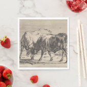 Zwei Kampfstiere (von Paulus Potter) Serviette (Beispiel)